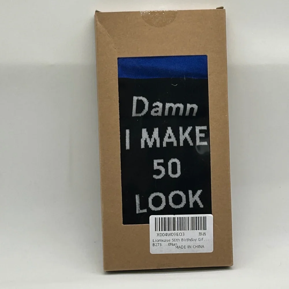 50th Birthday Socks Damn I Make 50 Look Good Black Blue Novelty Gift